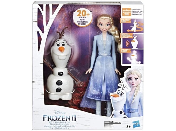 Disney Frozen Talk and Glow Olaf and Elsa Dolls, Remote Control Elsa Activates Talking, Dancing, Glowing Olaf,