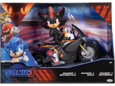  Sonic 3 MOVIE Sonic the Hedgehog Shadow Figure & Motorcycle 