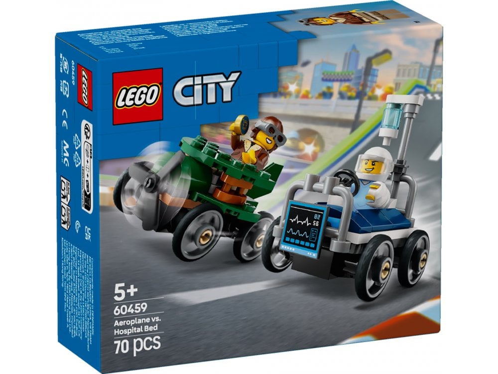 LEGO | City Aeroplane vs. Hospital Bed Race Car Pack 60459 | Toytown