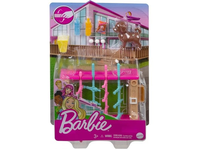Mattel Barbie Mini Playset with Pet Foosball Table Set