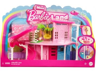 BarbieLand Mini Dreamhouse with PINK SLIDE & PALM TREE 