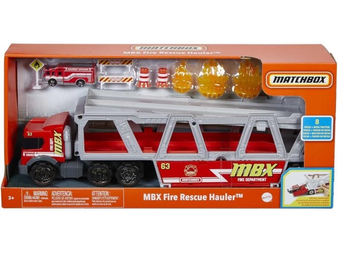 Mattel Matchbox Fire Rescue Hauler Transporter Truck Playset 43cm