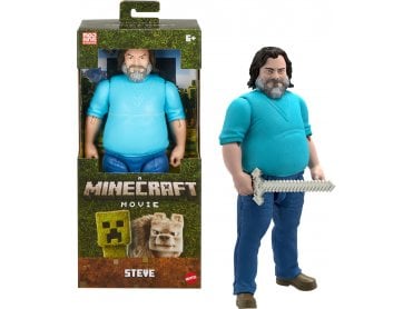 Mattel Minecraft Large-Scale Action Figure, 12-inch Posable Steve Toy