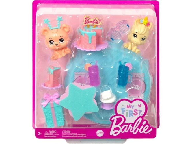 Mattel My First Barbie Story Starter Packs, Birthday Party with Unicorn and Bear Pets