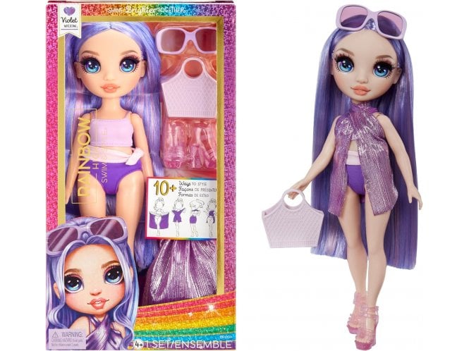 MGA Rainbow High Swim & Style - Violet (Purple) - 28 cm Doll