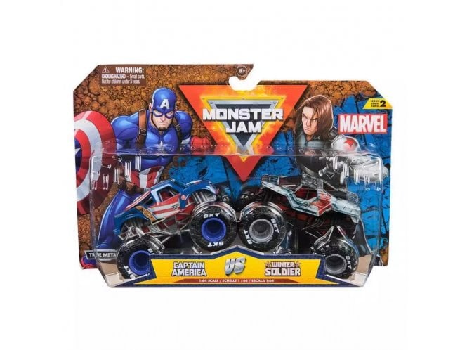 Spin Master Monster Jam Marvel Series 2 Captain America vs Winter Soldier 2pk