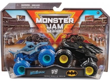 Monster Jam,Megalodon vs Batman Die-Cast Monster Trucks, 1:64 Scale