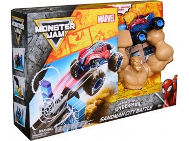 Monster Jam Spiderman Sandman City Battle Playset